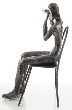 figurka srebrna Muzyk, wym. 20x14x13cm