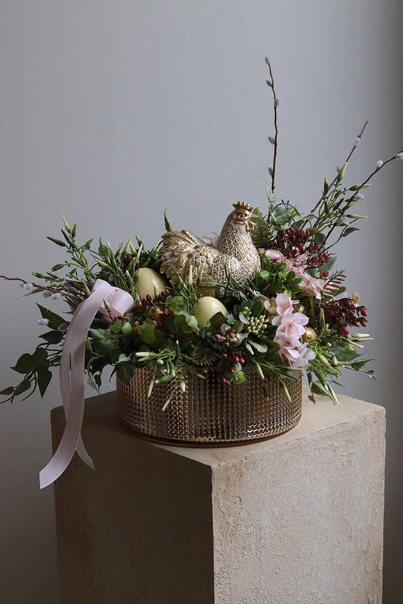 Kurka, stroik wielkanocny z kurą