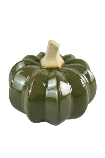 ceramiczna dynia Pumpkin A, kolor zielony, wym.11.5x11.5x9cm