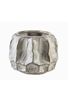 Earth A, nowoczesna osłonka / donica, beżowy, wym.14x17x15cm