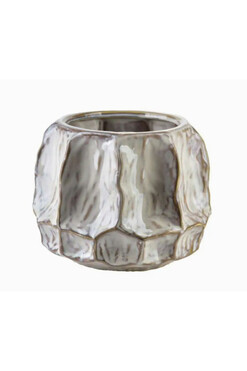 Earth A, nowoczesna osłonka / donica, beżowy, wym.14x17x15cm