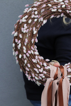 OD RĘKI Bazie, wielkanocny wianek na drzwi, śr.32cm