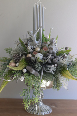 Silver Premium Ballet 2, stroik adwentowy w pucharze, wys.43cm