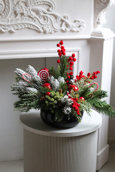 Red Clasica, świąteczny stroik zimowy