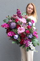 Pudressa, fioletowa wiązanka nagrobna, dł.75cm