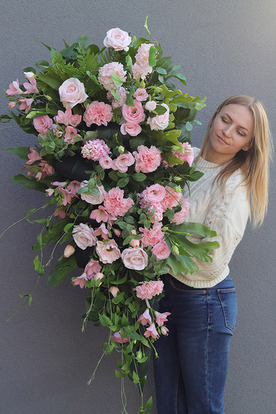 Kalinova Różowa, okazała wiązanka nagrobna