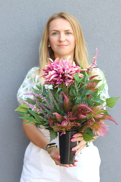 Chryzantemo, wieniec & bukiet, komplet nagrobny, śwym.60/48cm