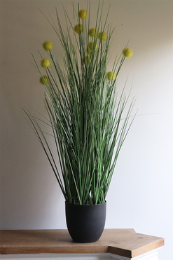 Romelia A, sztuczna trawa kwitnąca w donicy, wys.91cm