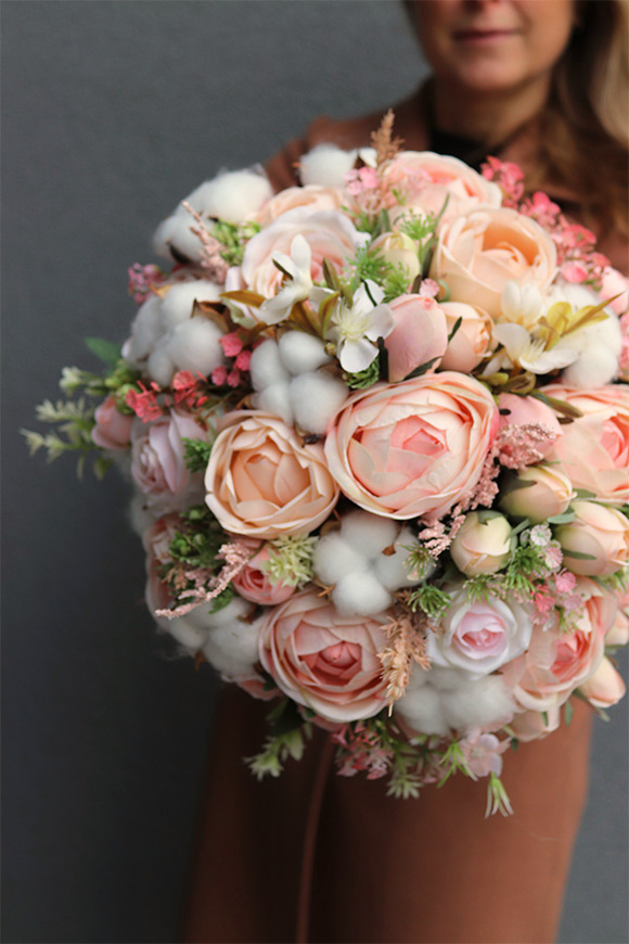 Cotton Pink, flowerbox z bawełną