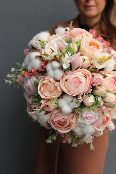 Cotton Pink, flowerbox z bawełną