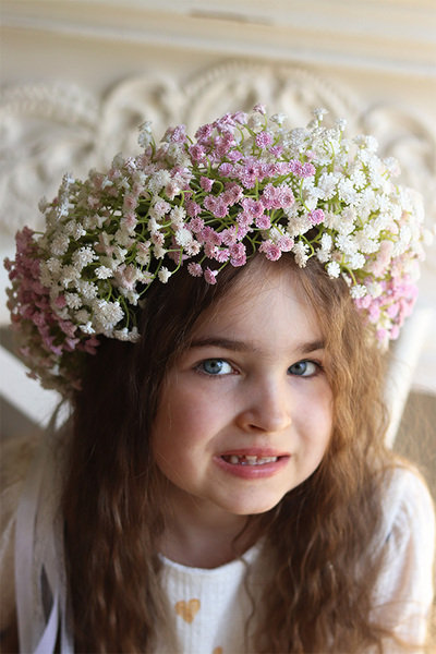Kaszka Queen, komunijny kwiatowy wianek na głowę, rozmiar uniwersalny