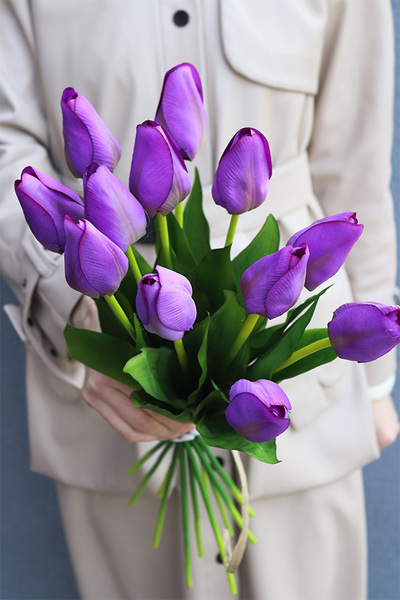 Purple Spring, bukiet tulipanów satynowych