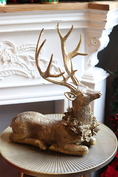 Lauric Luxury, świąteczna figurka renifer złoty