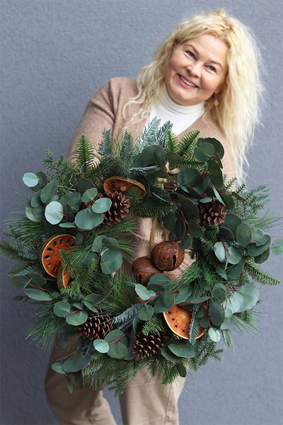 Natural Winter, zimowy wianek z dzwonkiem