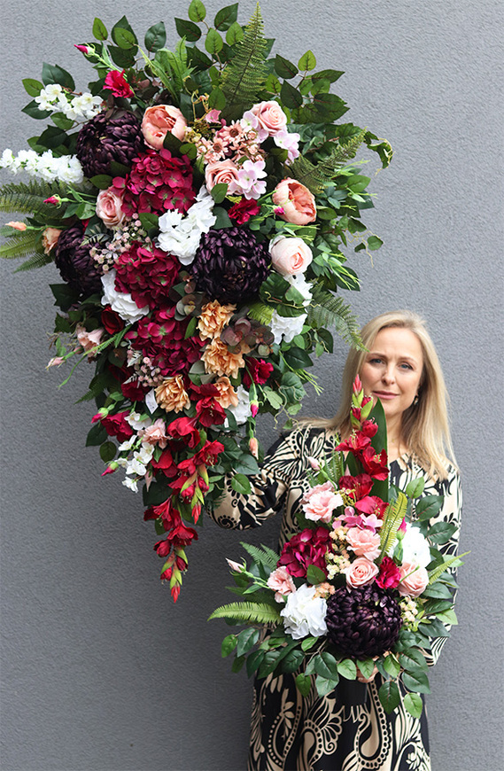 Bordo Premium, nagrobny bukiet we wkładzie do flakonu
