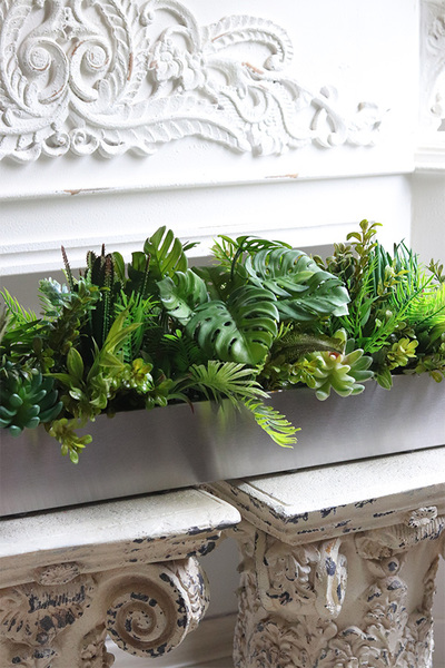 Longia Green Steel 2, sukulenty w stalowej donicy