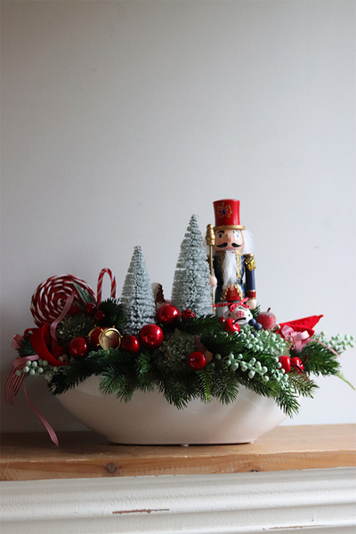 Dziadek do Orzechów New, stroik świąteczny z dziadkiem