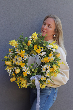 OD RĘKI Celine, wiosenny wianek dekoracyjny, śr.46cm 