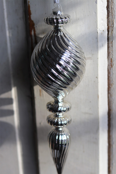 Silvito, srebrna zawieszka szklana, dł.29cm