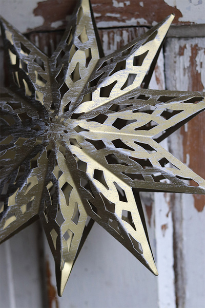 XMas, zawieszka / dekoracja świąteczna metalowa gwiazda, 30x30x7cm