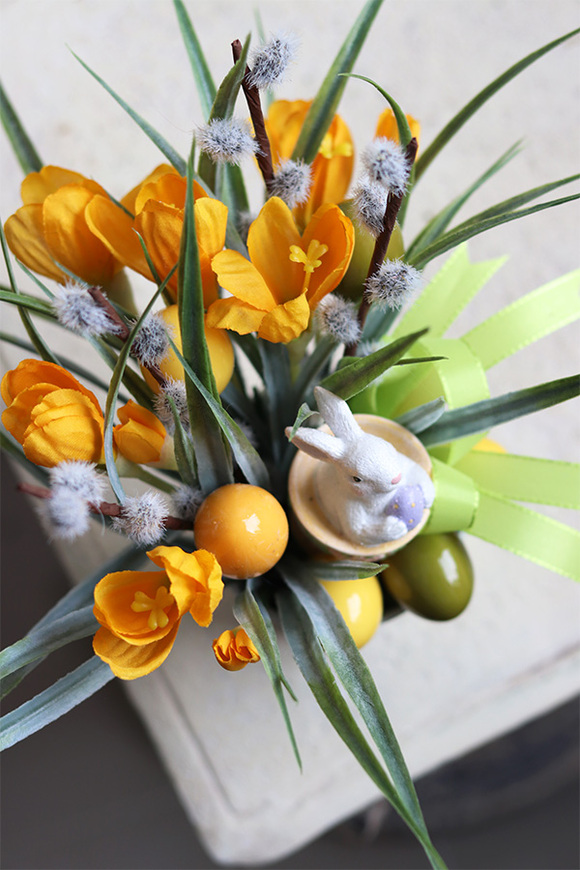 Bresto, wielkanocny stroik z krokusami, wys.25cm