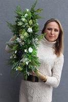 Restria Steel, kompozycja zioła i sukulenty w stalowej donicy, wym.30x70cm