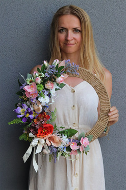 Linea Bird, asymetryczny wianek na drzwi, rozp.40cm