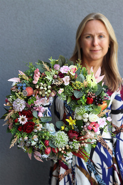 jesienny wianek na drzwi, Kwiatowa Lenisa, śr.46cm