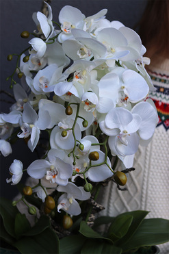 Dark Green Orient 2, wysokiej jakości sztuczny storczyk, wys.62cm