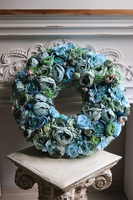 Blue Caryca New, wysokiej jakości niebieski wianek na drzwi