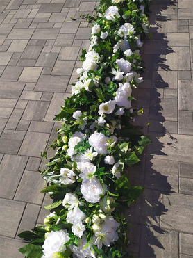 Romantic White, biała girlanda kwiatowa, dł.100cm 