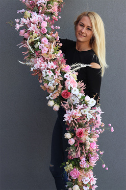 Primavera Kwiatowe Marzenie, kwiatowa girlanda dekoracyjna, dł.270cm 