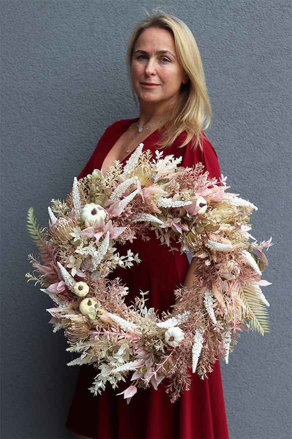 Baśniowy Dom, jesienny wianek z dyniami, rozp.55cm