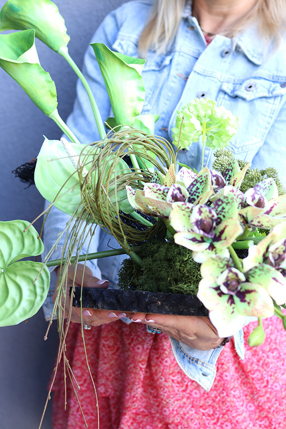 Green Place, dekoracja nagrobna na plastrze drewna, wym.60x45cm