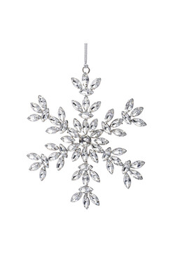 OD RĘKI Snowflakes F, kryształowe zawieszki świąteczne, wym.14x13cm, kpl.12szt 