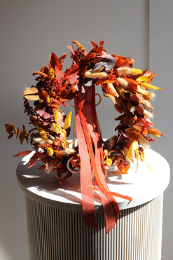 Boho Energy, dekoracyjny wianek ze stabilizowanych roślin, śr.30cm 