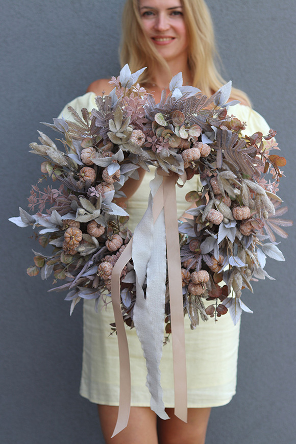 Delikateria, jesienny wianek na drzwi, śr.50cm