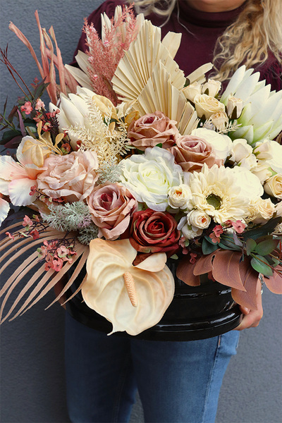 Boho Gerina, komplet dekoracji nagrobnych, bukiet + kompozycja