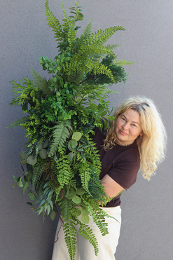 Green Garland, zielona girlanda ze zwisami, dł.100cm