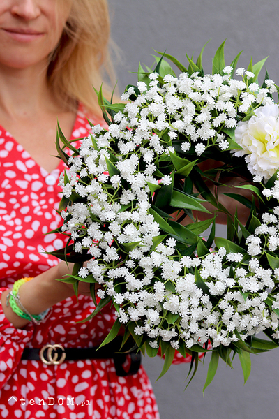 Letni Poranek, wianek dekoracyjny z gipsówką