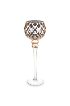 Wine Glass Gold C, elegancki świecznik kielich, wys.40cm