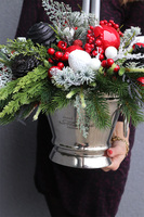 Lux Christmas Cooler, świąteczny stroik ze świecami