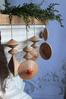 Modern Wood House C, drewniane zawieszki na choinkę ze wzorem