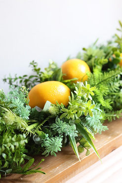 Cytryny Italia, zielona girlanda dekoracyjna z owocami, dł.60cm