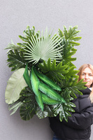 Sopot Cocktail Bar, ścianka jednostronna ze sztucznych roślin