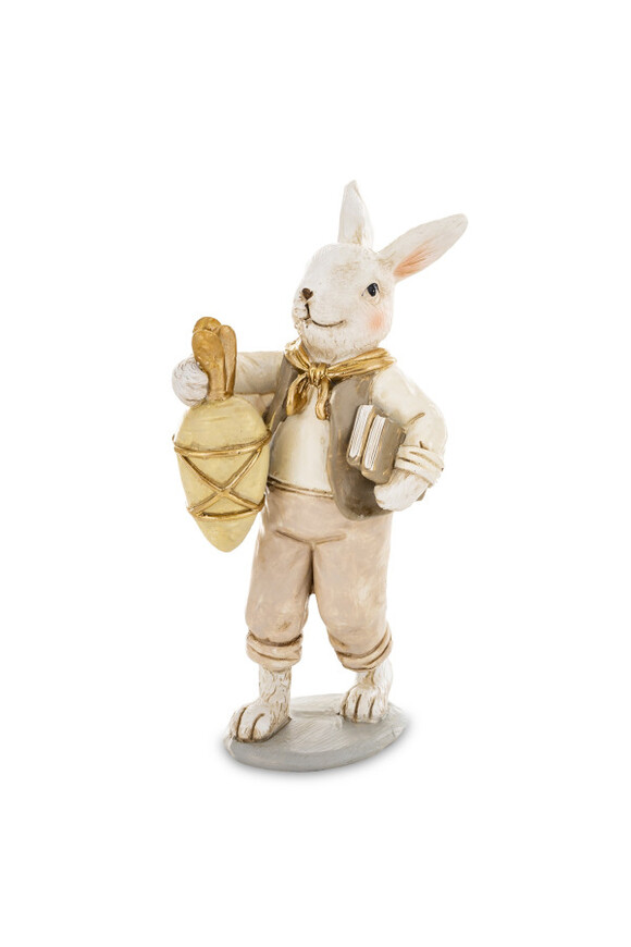 Bunny Cottage Beige, figurka wielkanocna zajączek