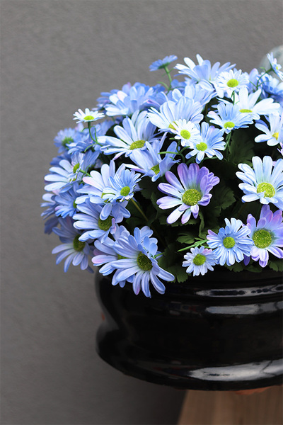 Letnie Kwiaty, kompozycja nagrobna w misie	