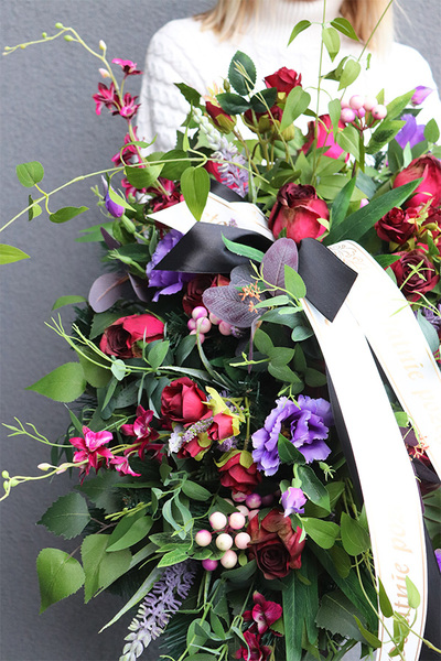 Vincenza, elegancka wiązanka nagrobna, dł.80cm