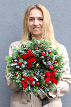 Cimena, świąteczny wianek na drzwi, śr.30cm