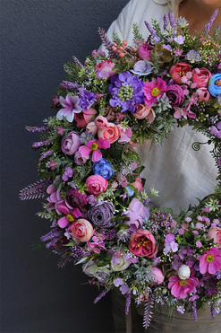 Las we Wrzosach 3, kwiatowy wianek, śr.48cm